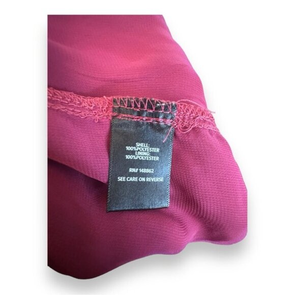 Women’s torrid 3 Beet Red Boat Neck Peplum Chiffon Smocked Top 22 24 3X XXXL 3XL - Picture 12 of 14